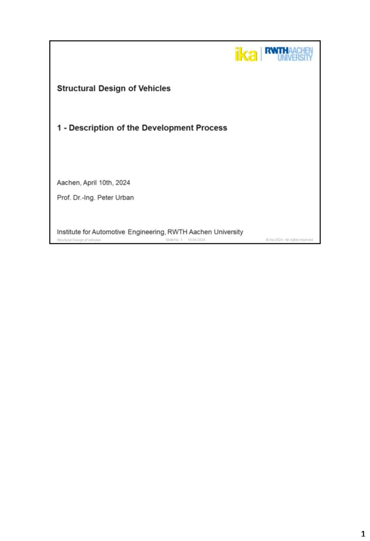 01 L1 - Overview of the Product Development Process in Automotive ...
