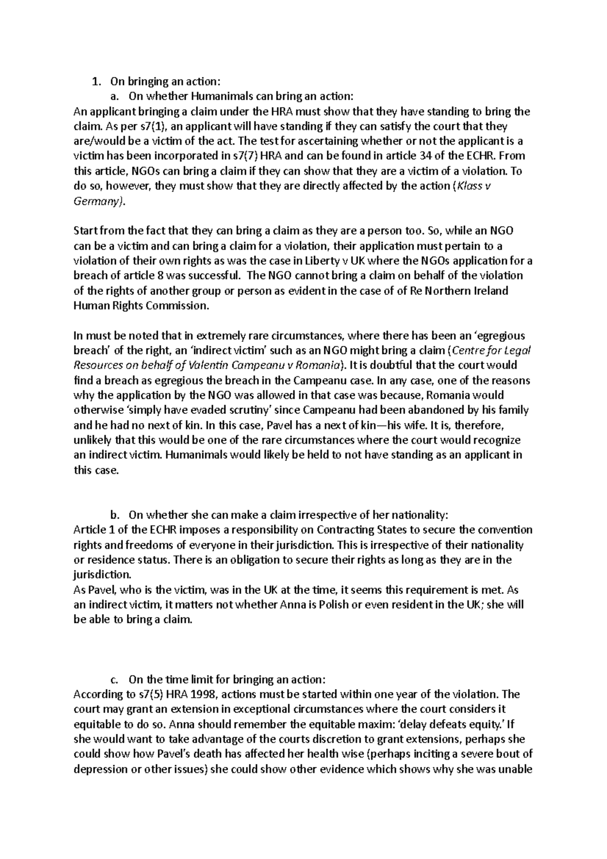 WS5-Apply Task - Legal Analysis of Human Rights Claims and GroupSeven ...