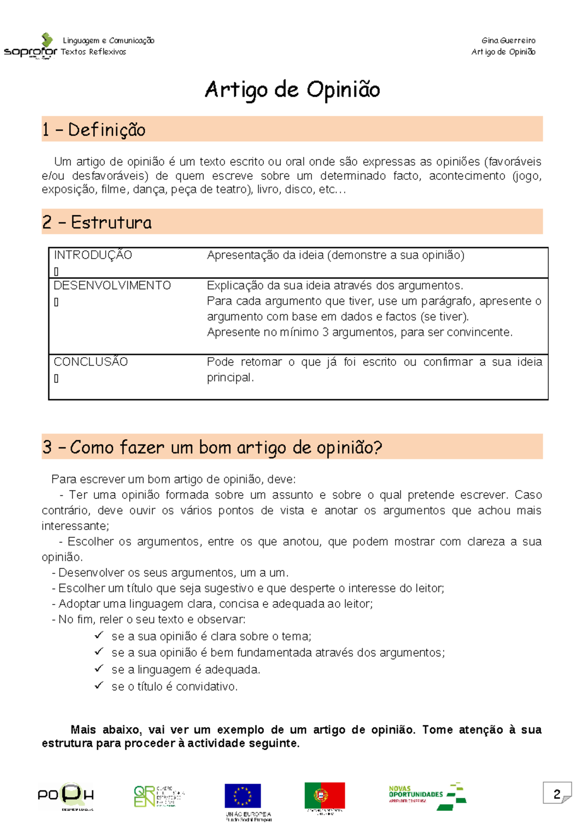 Redação de Artigo de Opinião: Estrutura e Dicas Práticas - Studocu
