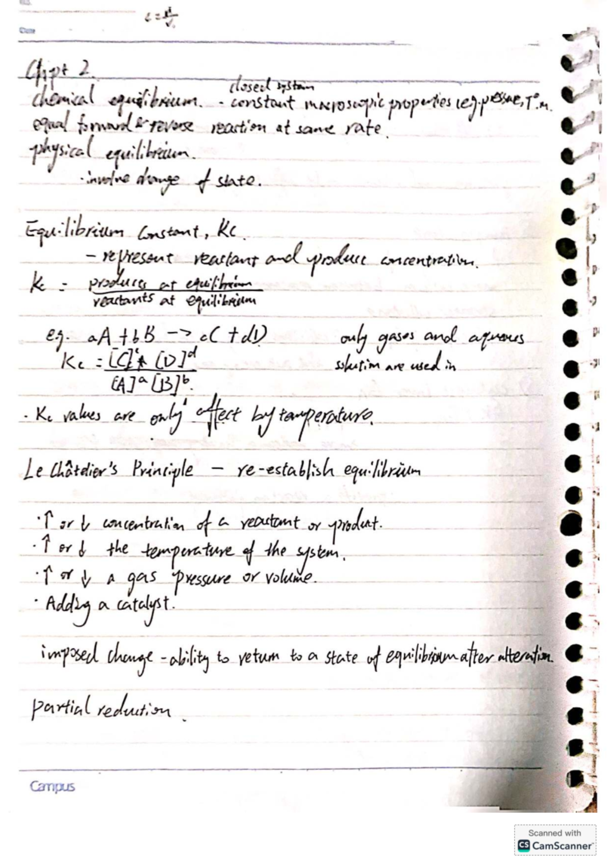 Chemistry Equilibrium - Year 12 Unit 3: Chapter 2 Overview - Studocu