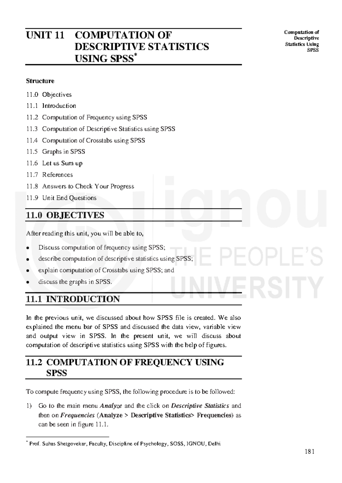 Unit 11: Computation of Descriptive Statistics Using SPSS - Studocu