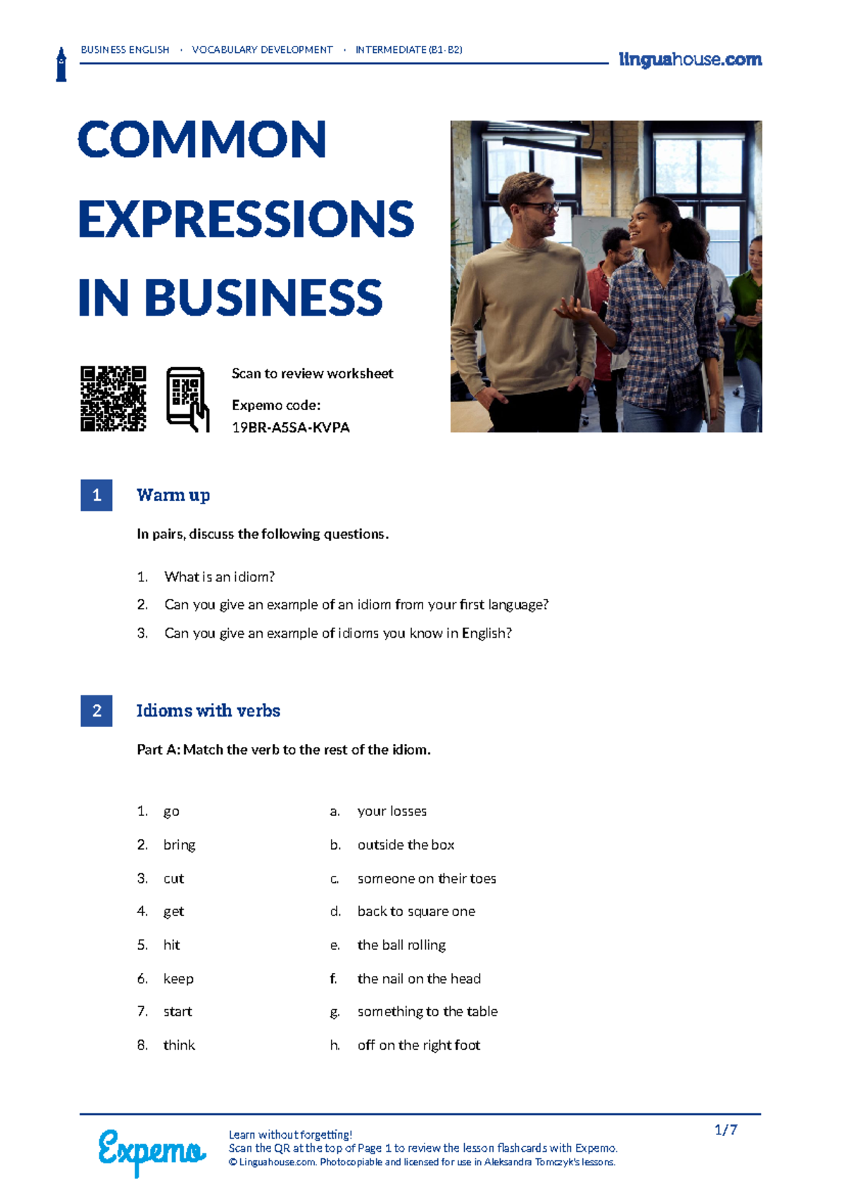 Common expressions in business british english student - BUSINESS ...