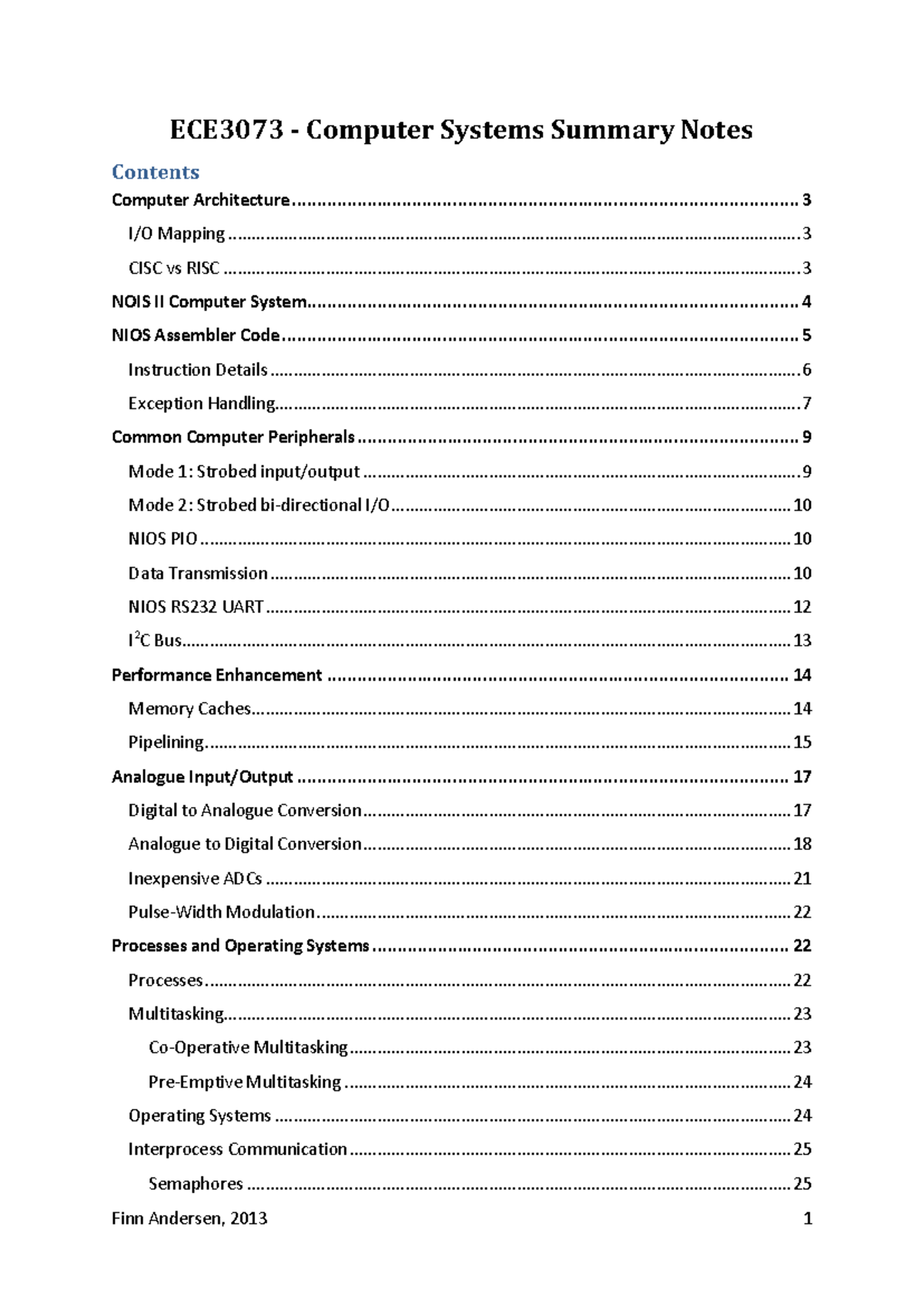 Ece3073notes - Summary notes of the entire unit - ECE3073 - Computer ...