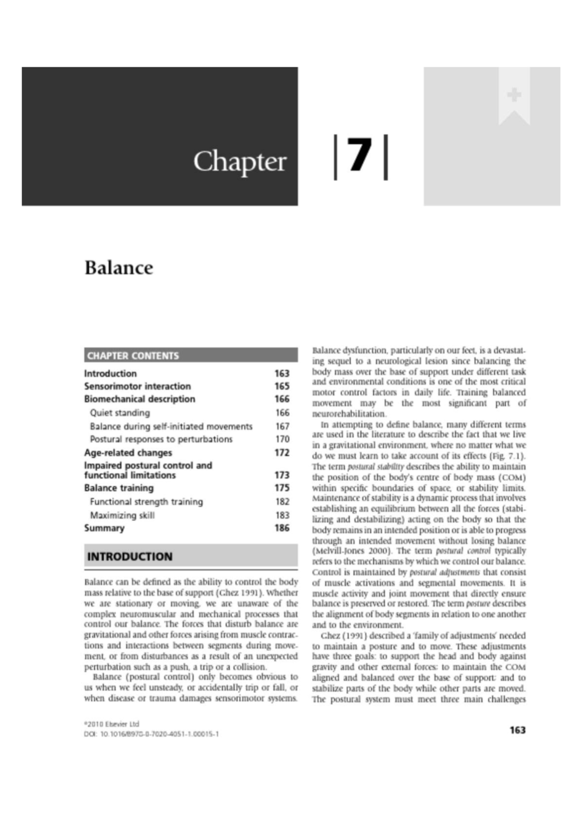 Chapter 7: Balance Control and Postural Stability - Insights and ...