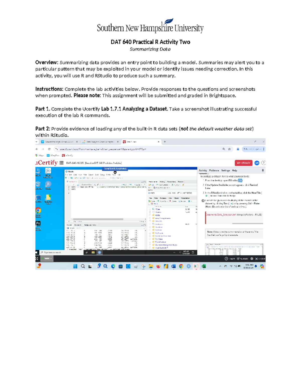 DAT640 Practical R Activity: Summarizing Data with RStudio - Studocu