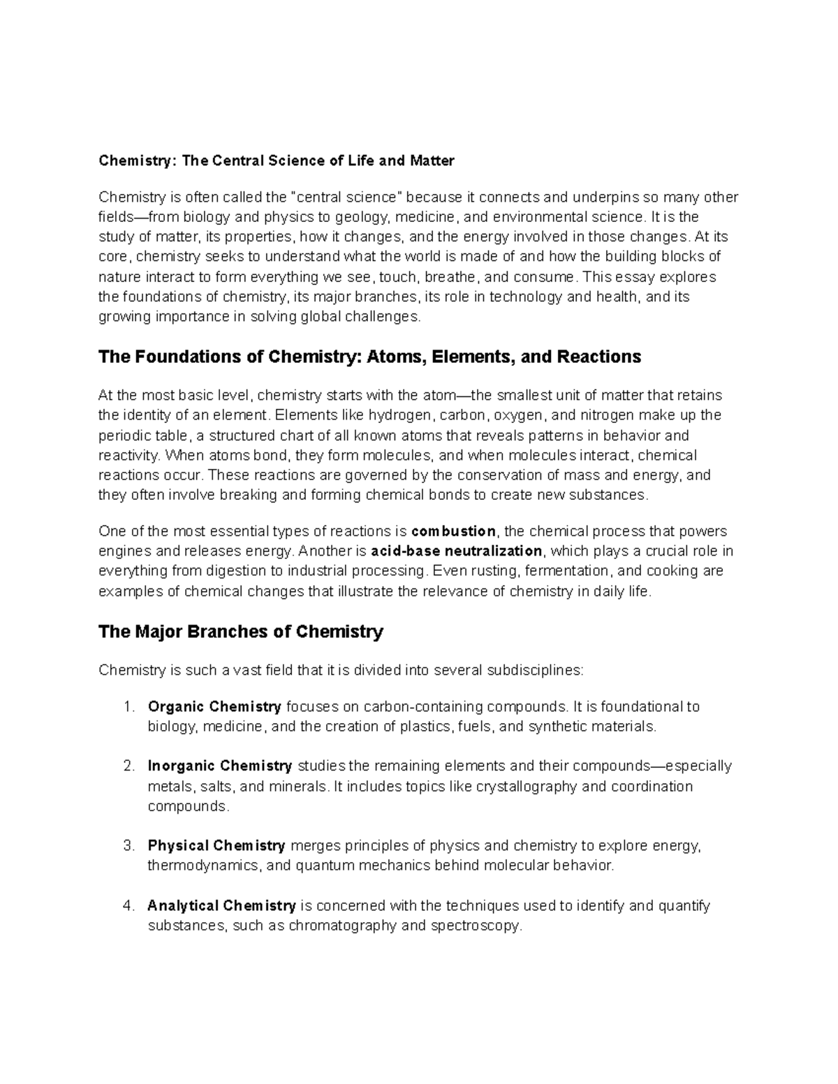Chemistry 101: Exploring the Foundations and Applications of Matter ...
