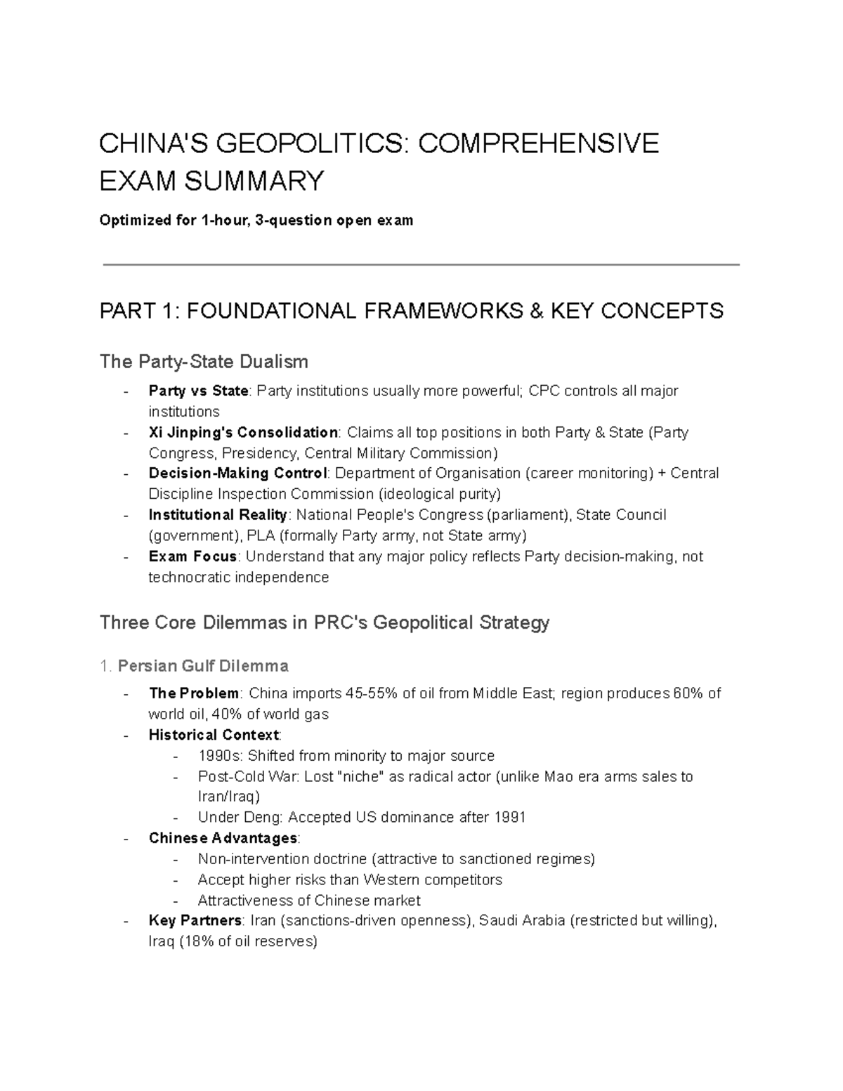 GEOPOLITICS 101: COMPREHENSIVE EXAM SUMMARY & STRATEGY GUIDE - Studocu