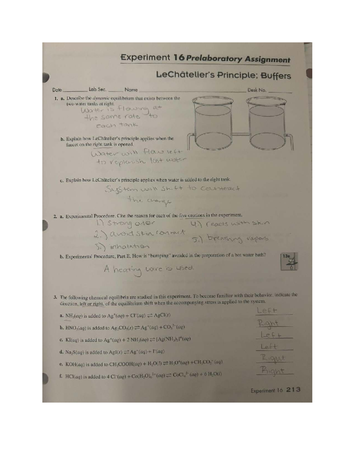 Chem 102 Lab 16 - Report on Buffer Systems and Dynamic Equilibrium ...