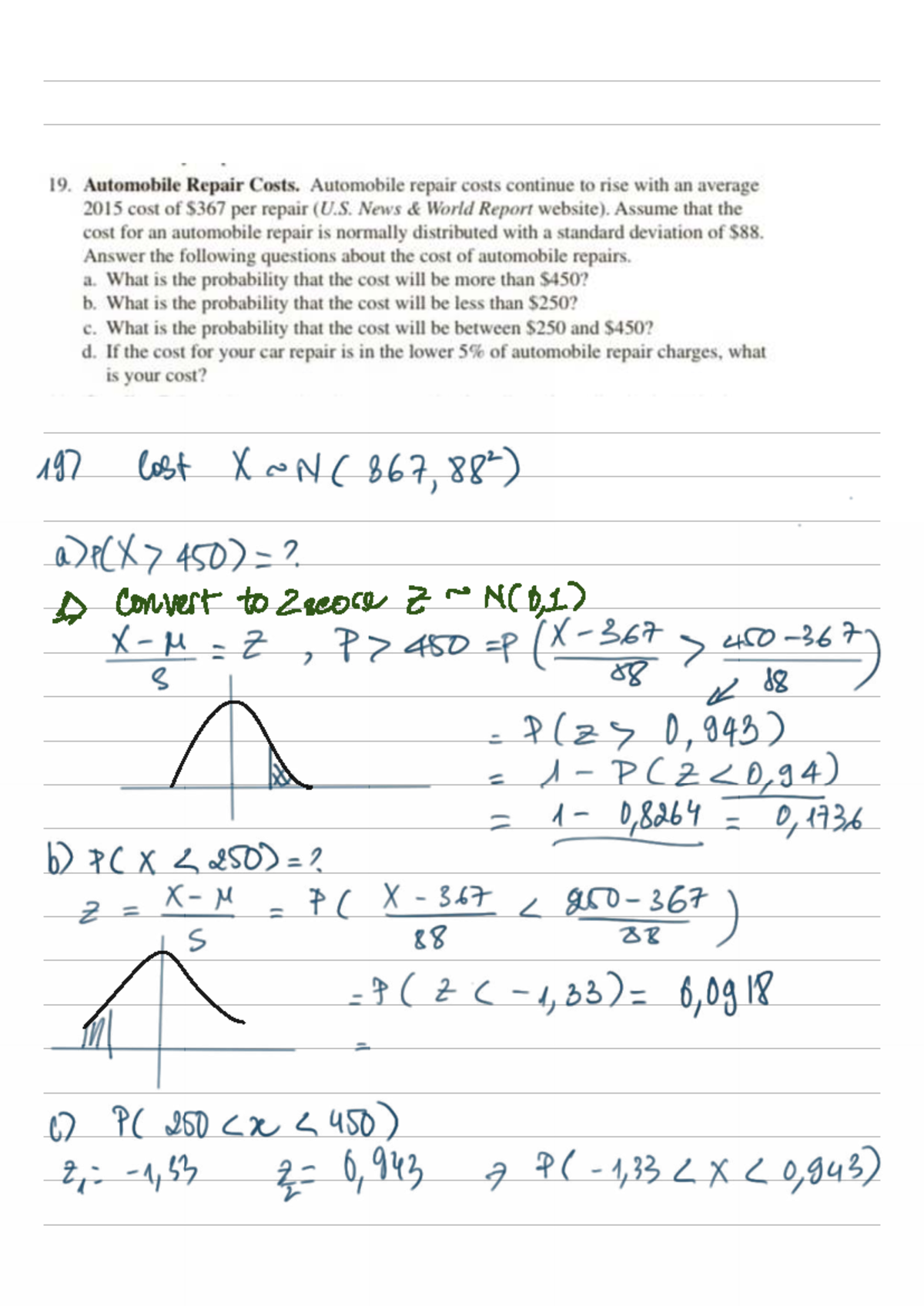 Automobile Repair Costs Analysis - Chap 6 Notes - Studocu