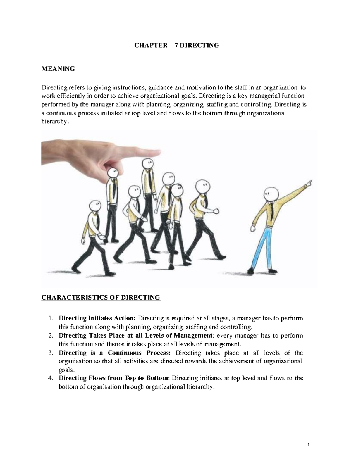 Chapter 7: Directing Notes - Key Concepts and Importance in Management ...