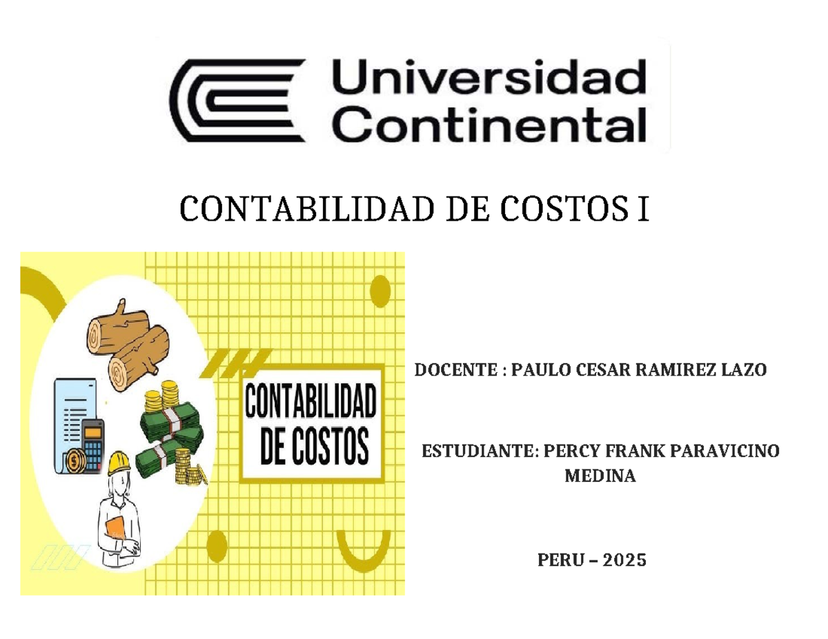 PA 01 Clasificación de Costos en Contabilidad de Costos I - Studocu