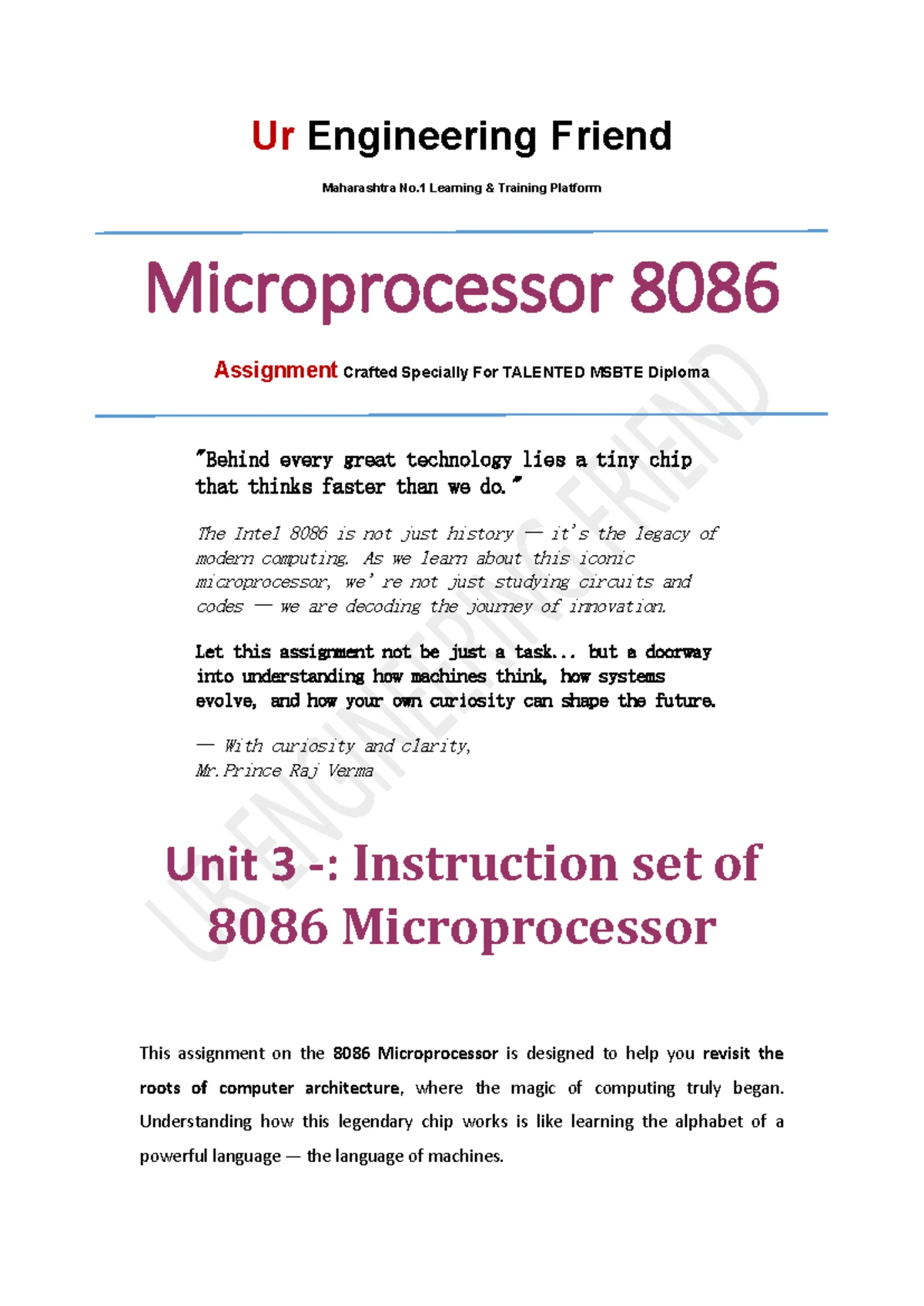 MIC 8086 Assignment 4 ( K Scheme ) - Ur Engineering Friend - Ur ...