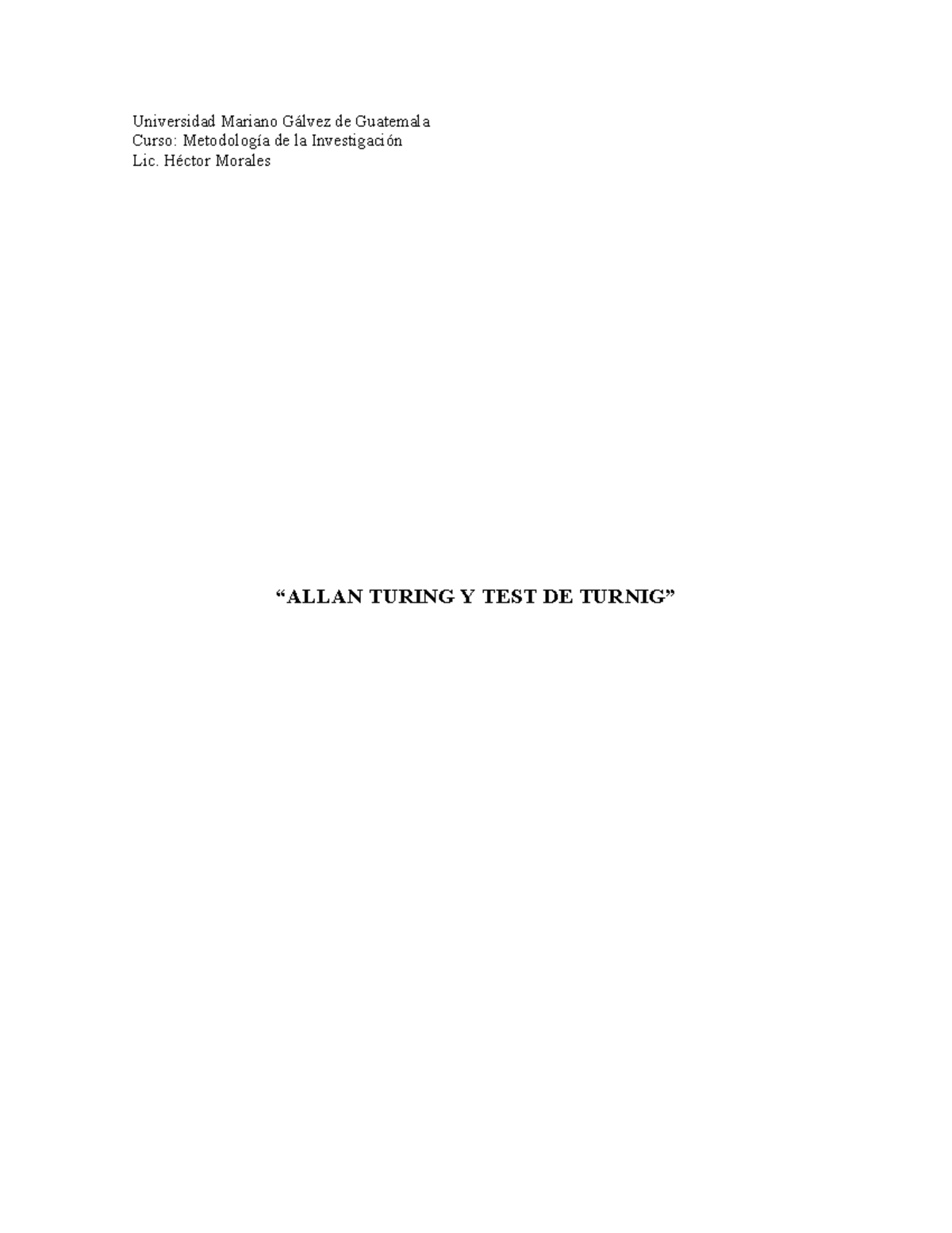 Título: Alan Turing y el Test de Turing: Fundamentos y Aplicaciones ...