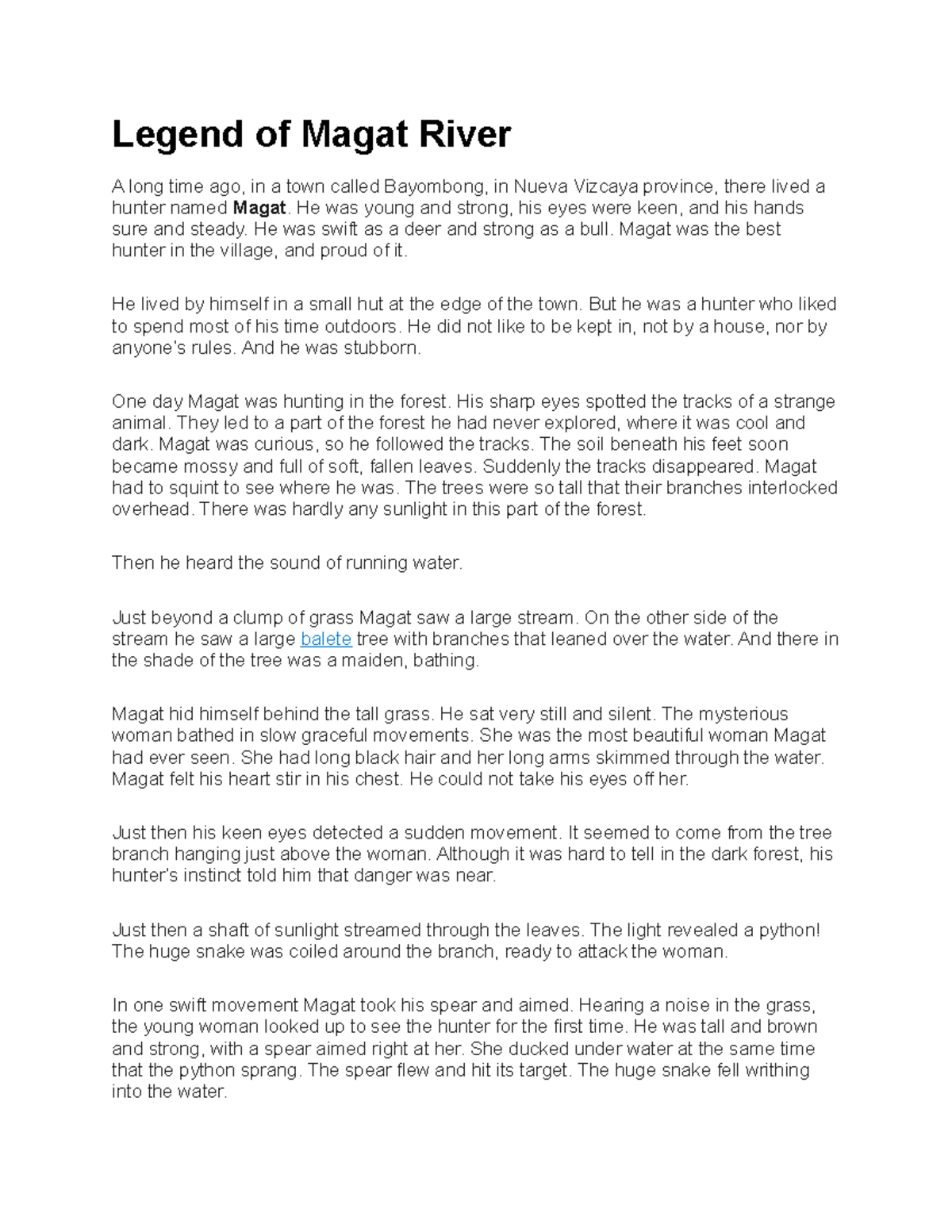 Legend of Magat River - He was young and strong, his eyes were keen ...