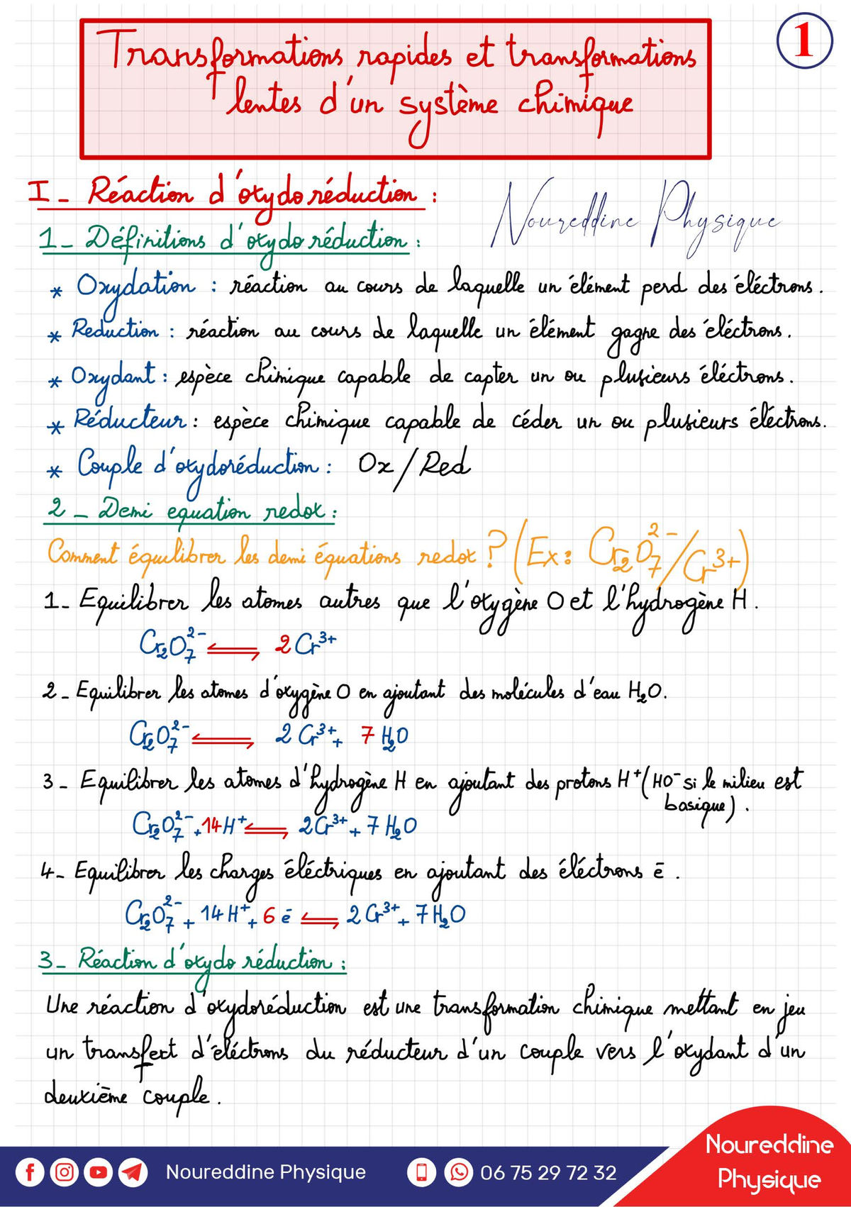 Physique 3+ - Cours 4: Réactions et Équilibres en Chimie - Studocu
