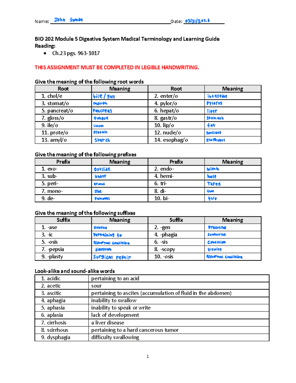 BIO 202 Module 5 Digestive System Medical Terminology Guide - Studocu