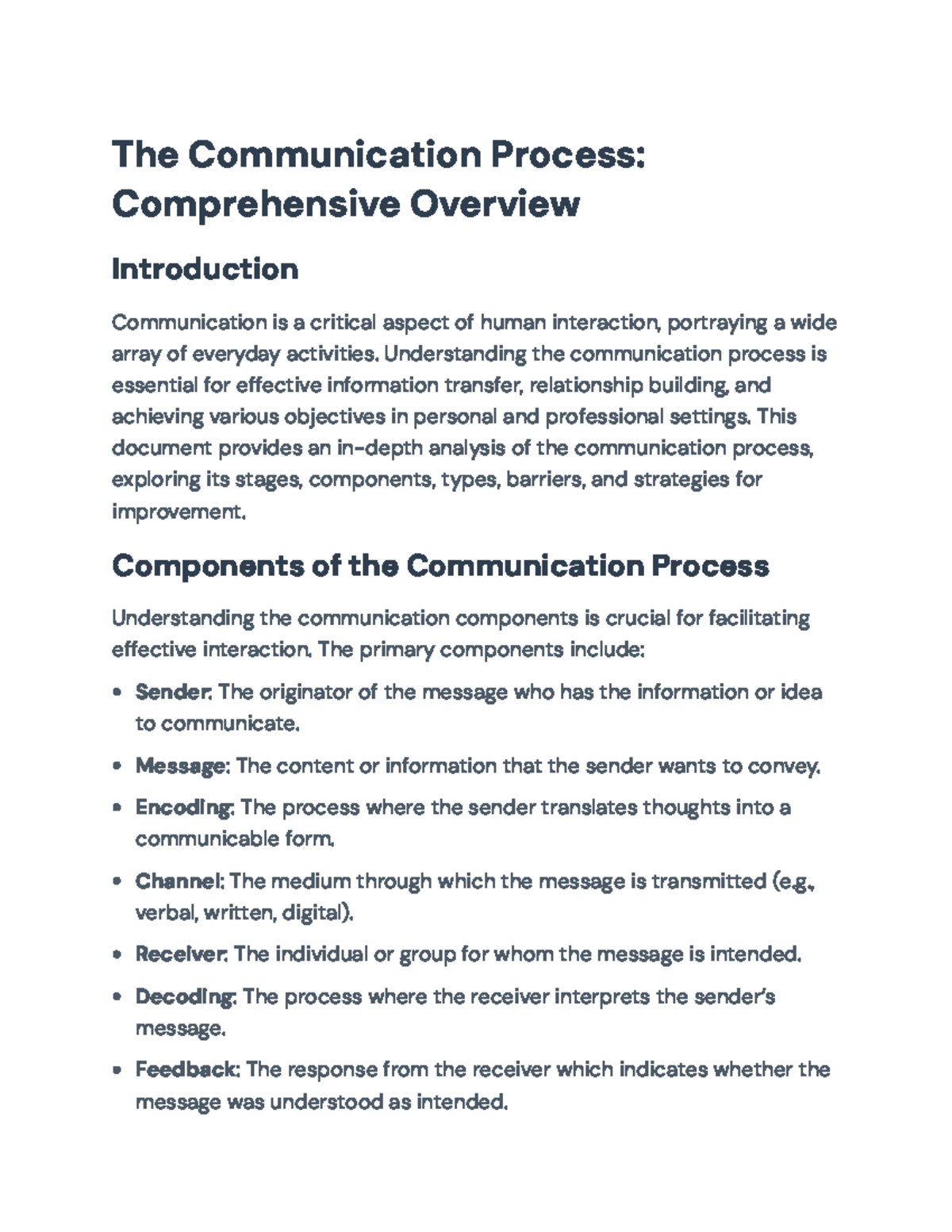 Communication Process Overview: Stages, Types, and Barriers - The ...