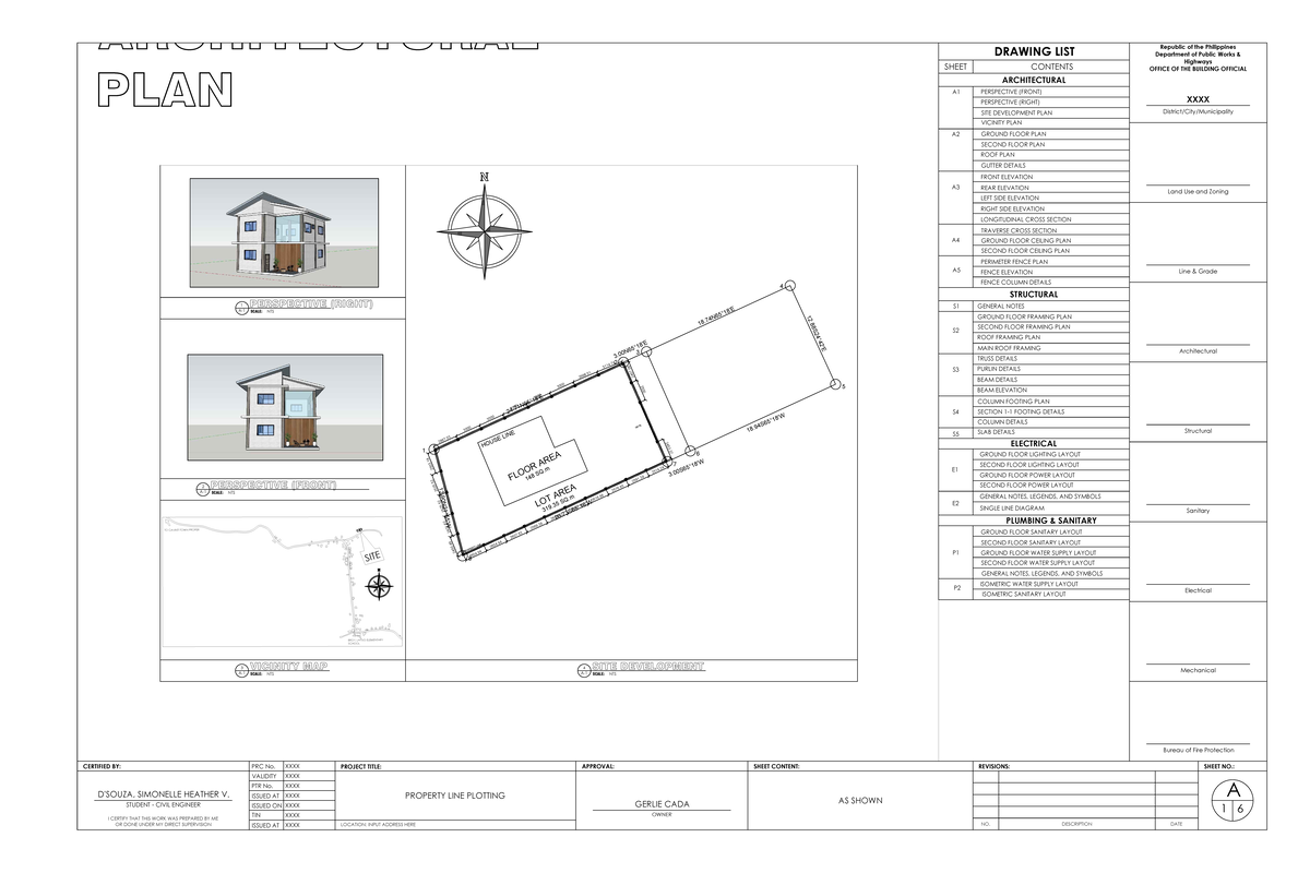 ARCH 101: Proposed Residential House Architectural Plans and Details ...