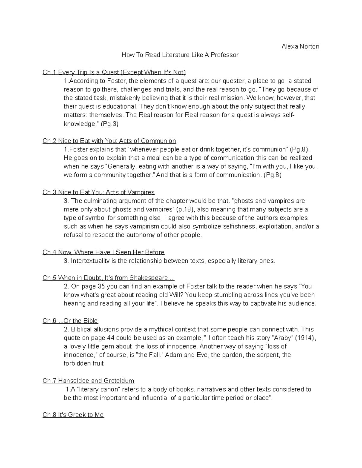 How to Read Literature Like a Professor: Q&A Insights - Studocu