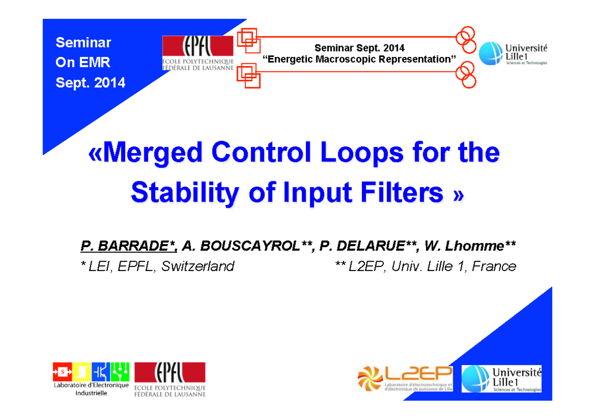 Merged Control Loops for Input Filter Stability - EMR Seminar Sept ...