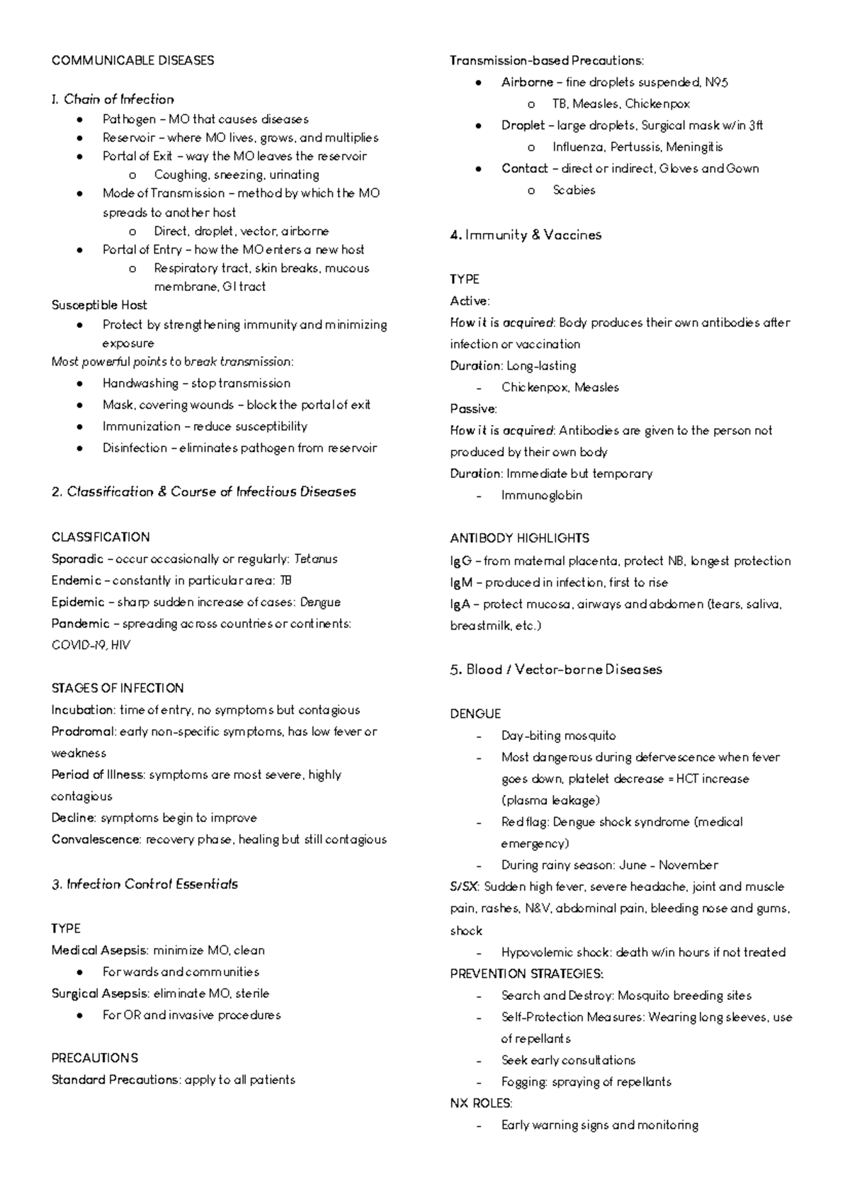 COMM 101: Communicable Diseases Overview and Infection Control Measures ...
