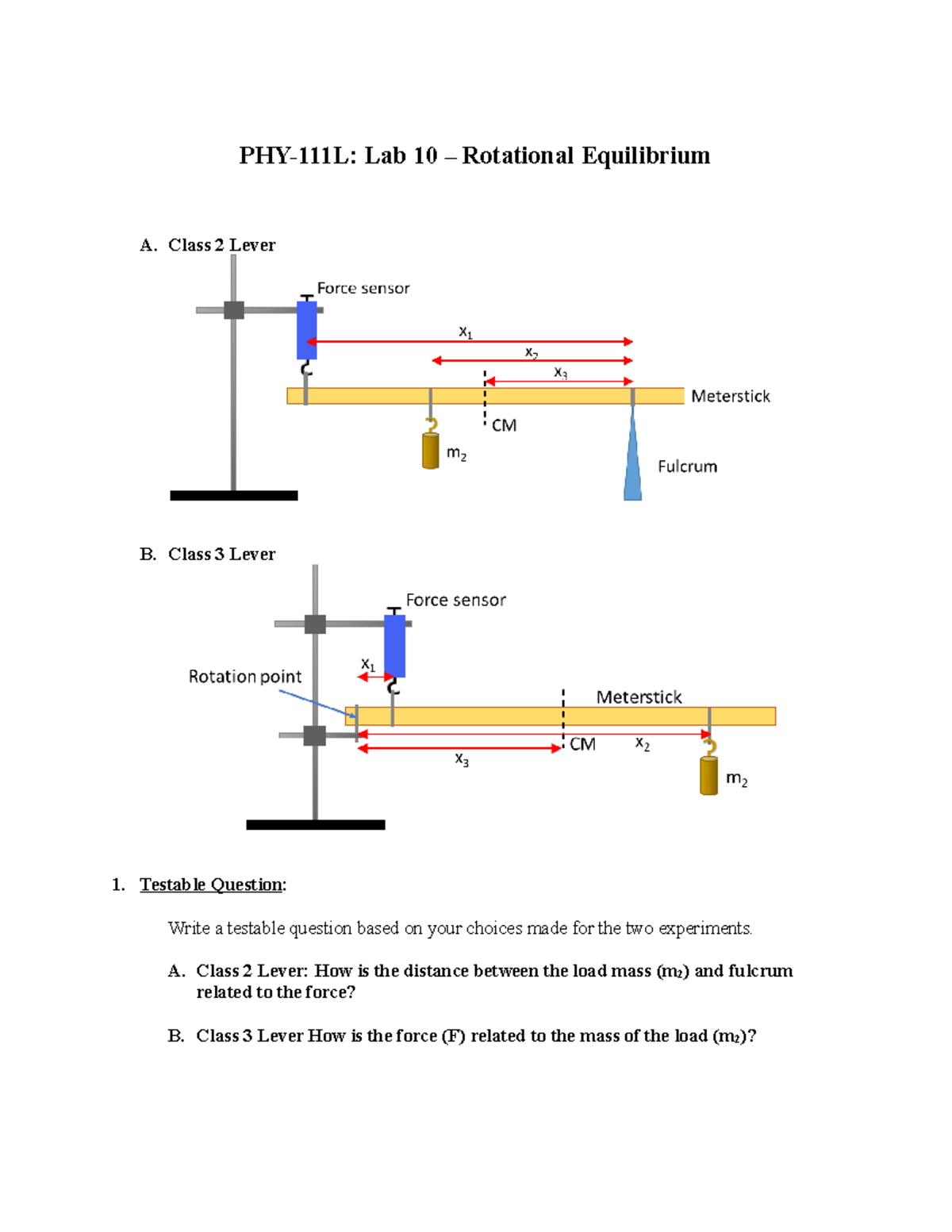 PHY111L - Lab 10 Report on Rotational Equilibrium Experiments - Studocu