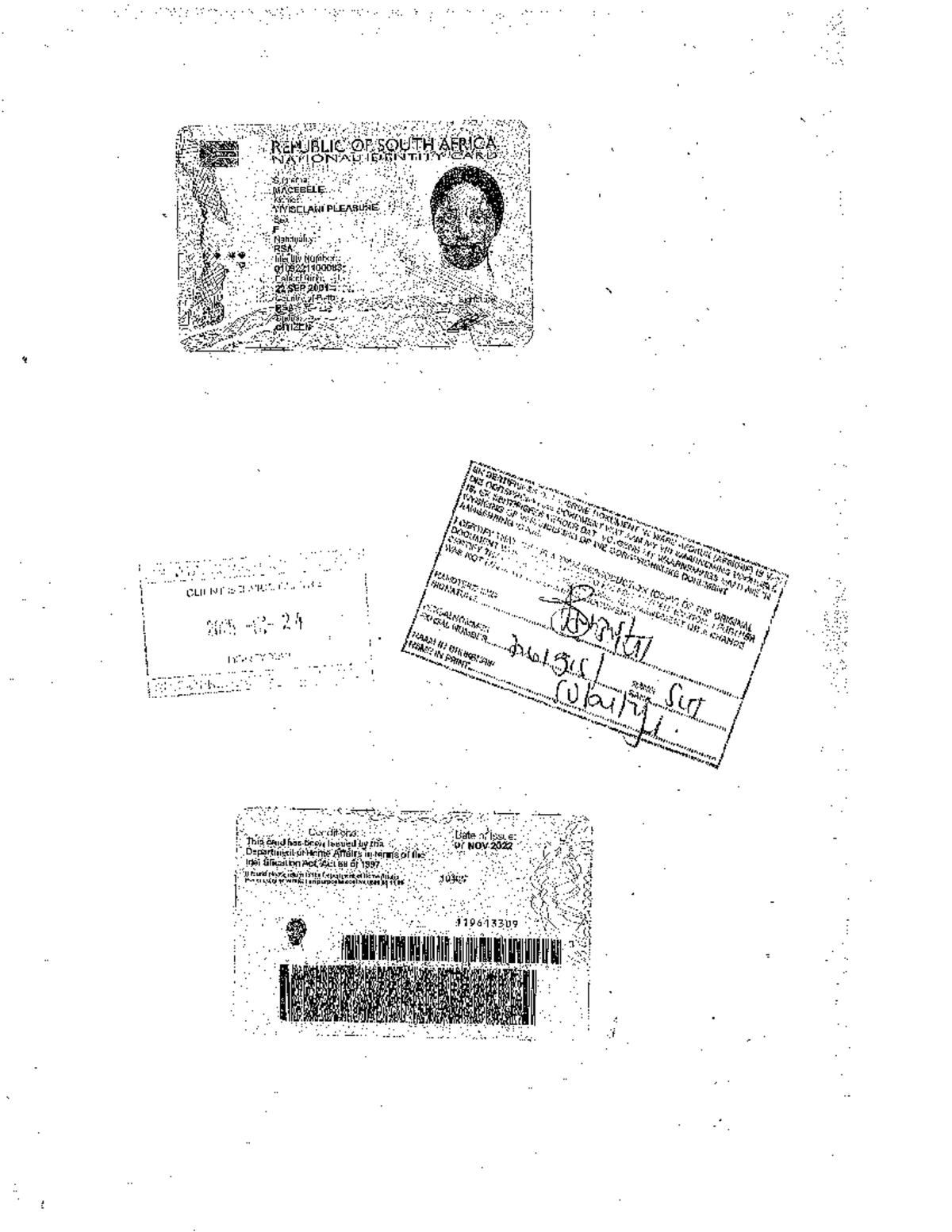 Certified Identity Document: RSA National ID Card Details - Studocu