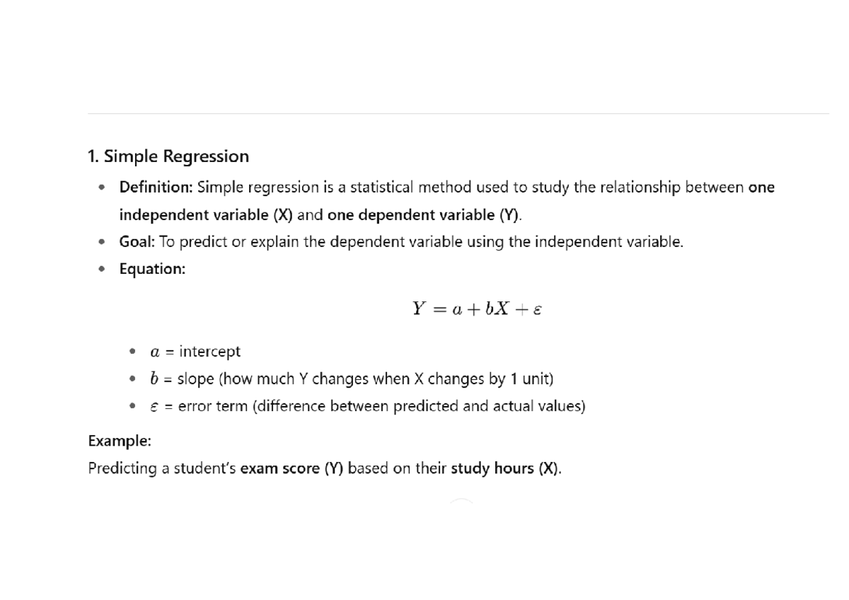 DS UNIT 4 - Regression Analysis: Simple, Multiple & Polynomial - Studocu