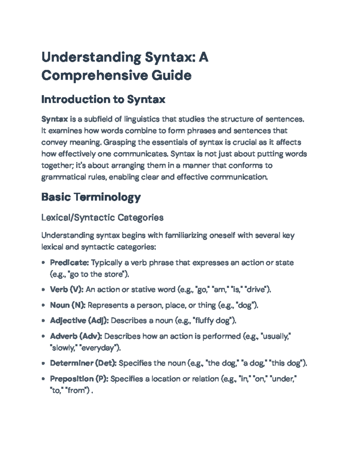 Understanding Syntax: Key Concepts and Structures in Linguistics ...