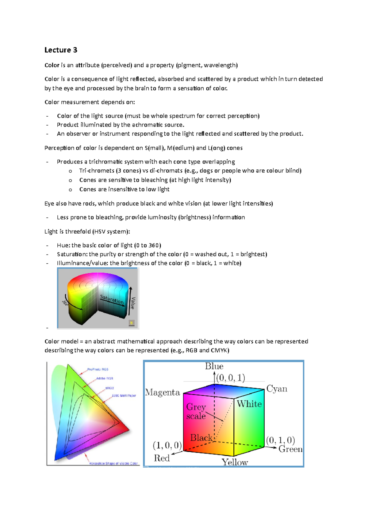HPP31306 - Lecture 3: Understanding Color Perception and Models ...