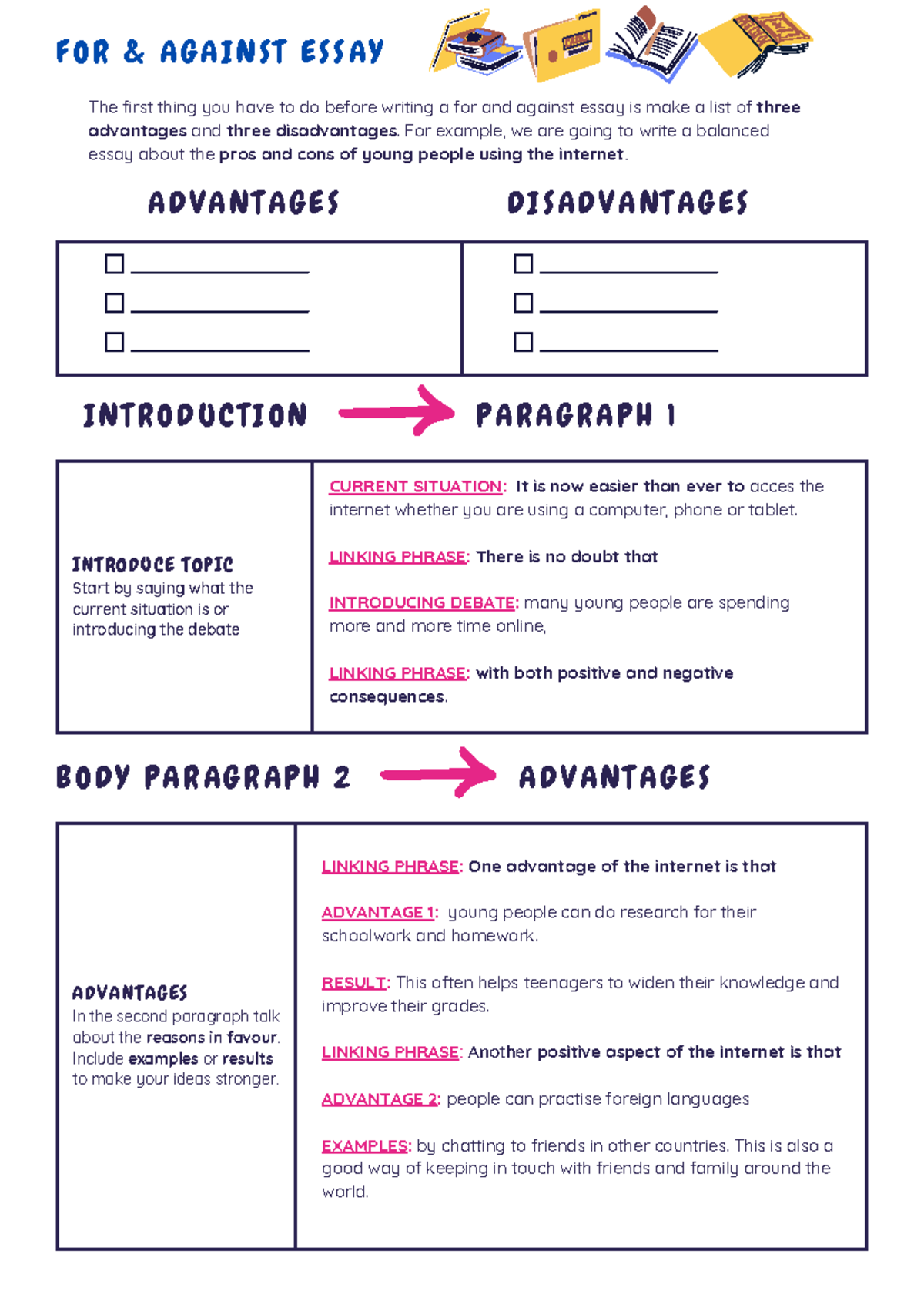 Writing a for and against essay - For example, we are going to write a ...