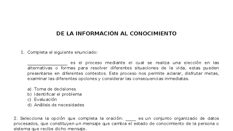 Guía de Estudio Módulo 1: De la Información al Conocimiento - Studocu