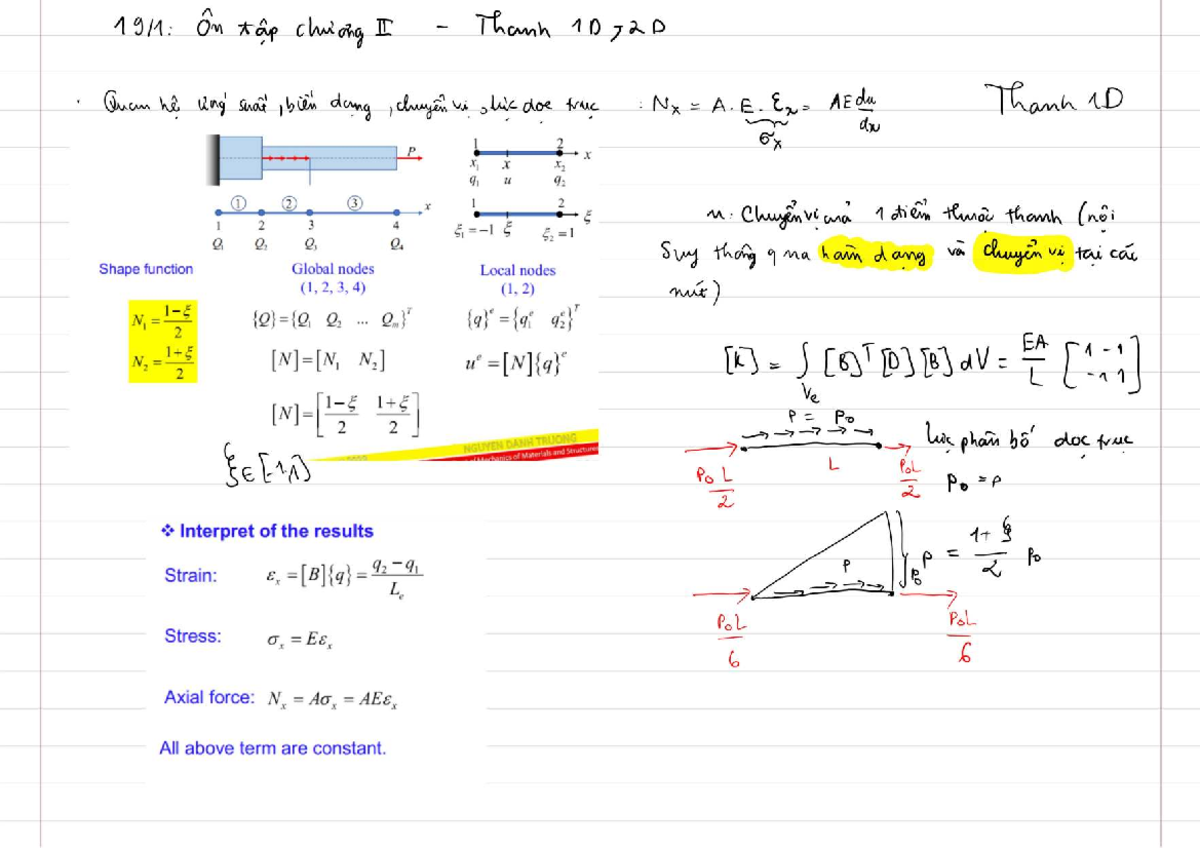 Mechanics of Materials and Structures: 1D & 2D Analysis Notes - Studocu