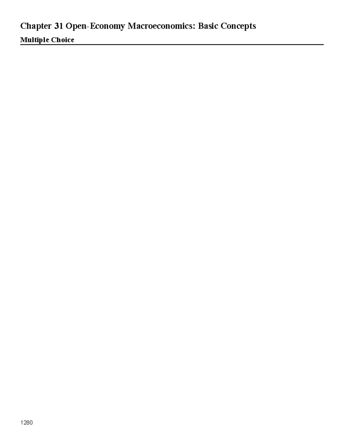 31 Sts Aaaaaaaaaaaa Chapter 31 Open Economy Macroeconomics Basic