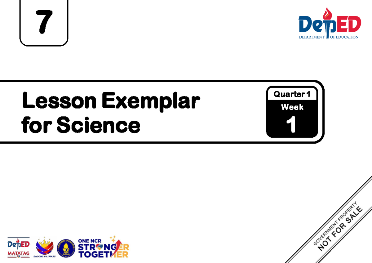7 Lesson Exemplar for Science Grade 7 Q1: Week 1 Learning Activities ...