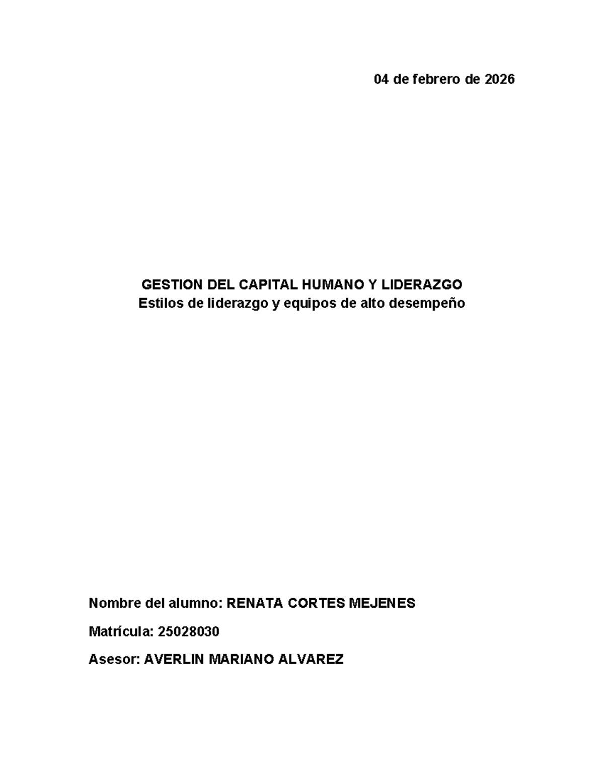 Estilos de Liderazgo en Gestión del Capital Humano - GCH 2026 - Studocu