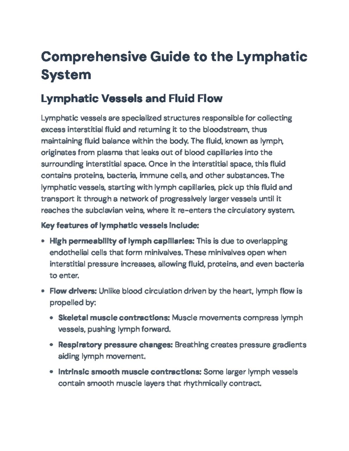 Comprehensive Overview of the Lymphatic System: Functions & Flow - Studocu