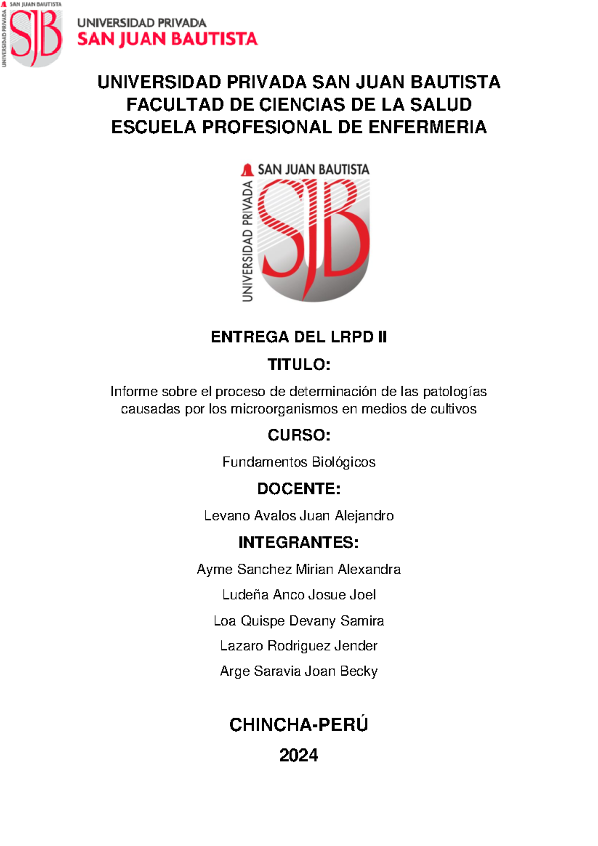 LRPD+II+ Fundamentos+ - UNIVERSIDAD PRIVADA SAN JUAN BAUTISTA FACULTAD ...