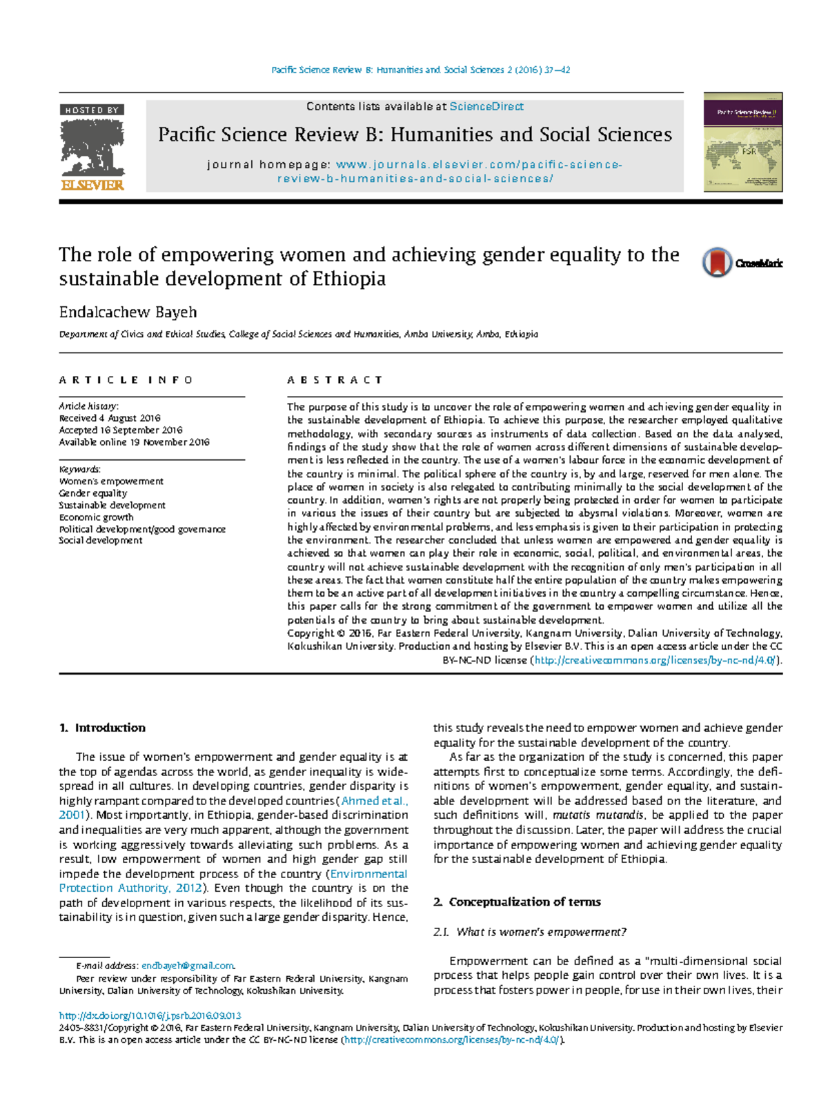 1-s2 - articles - The role of empowering women and achieving gender ...
