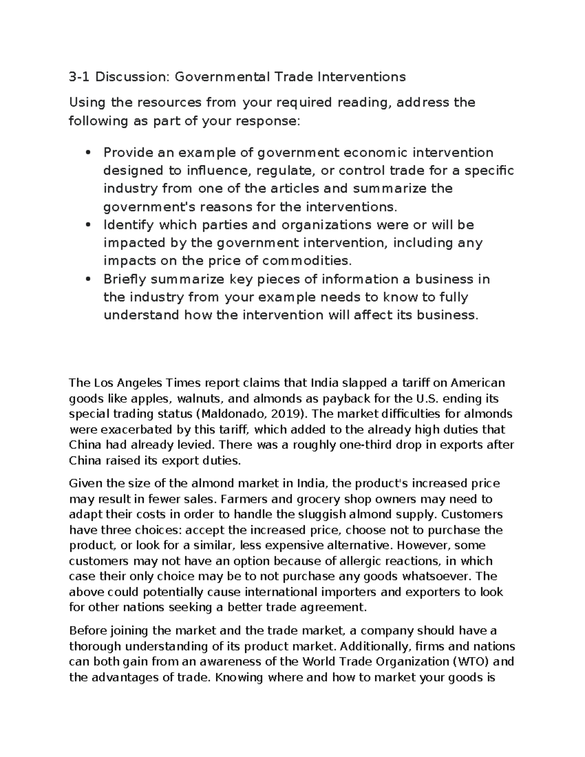 Governmental trade interventions and their impacts on industries in INT ...