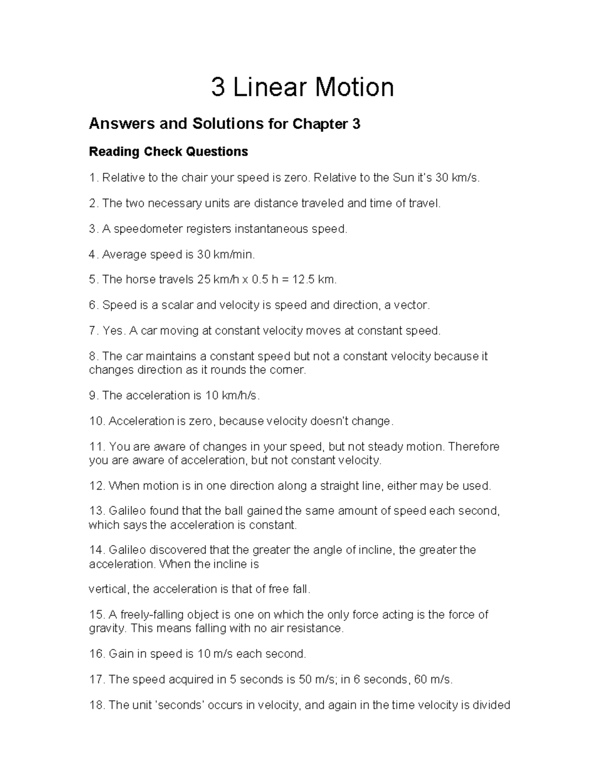Chapter 3 Solutions - Physics Lecture Notes 3 on Linear Motion - Studocu