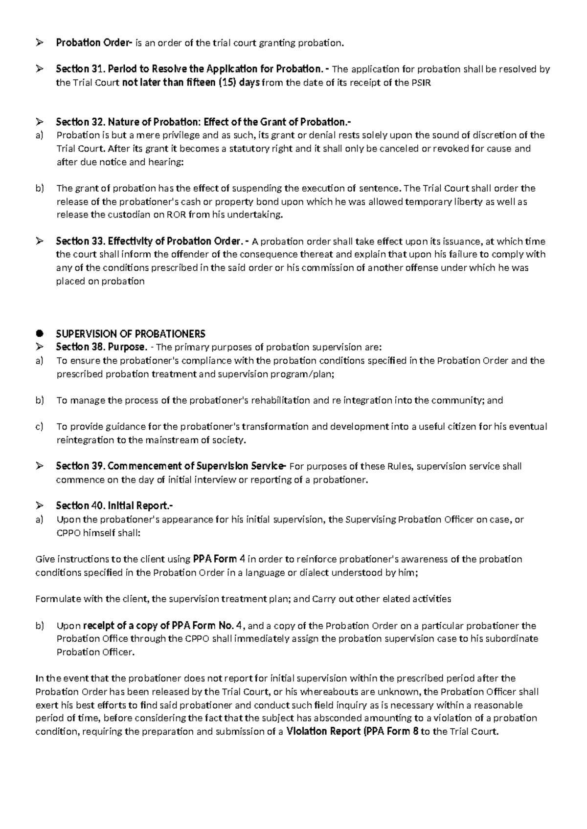 CA 2 Midterm Exam: Understanding Probation Orders and Supervision - Studocu