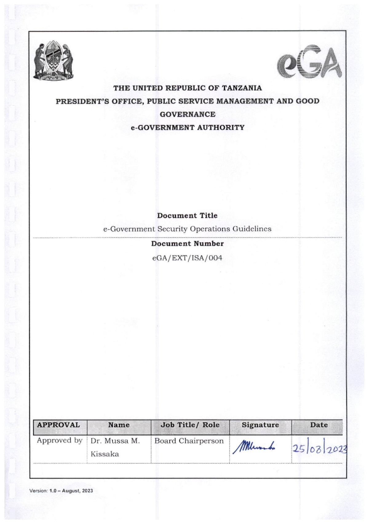 eGA PS-10/2019 Security Operations Guidelines for Public Institutions ...