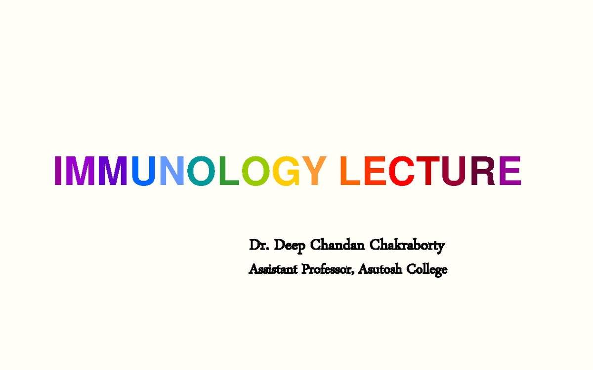 Immunology Lecture Notes - Innate & Adaptive Immunity Overview - Studocu