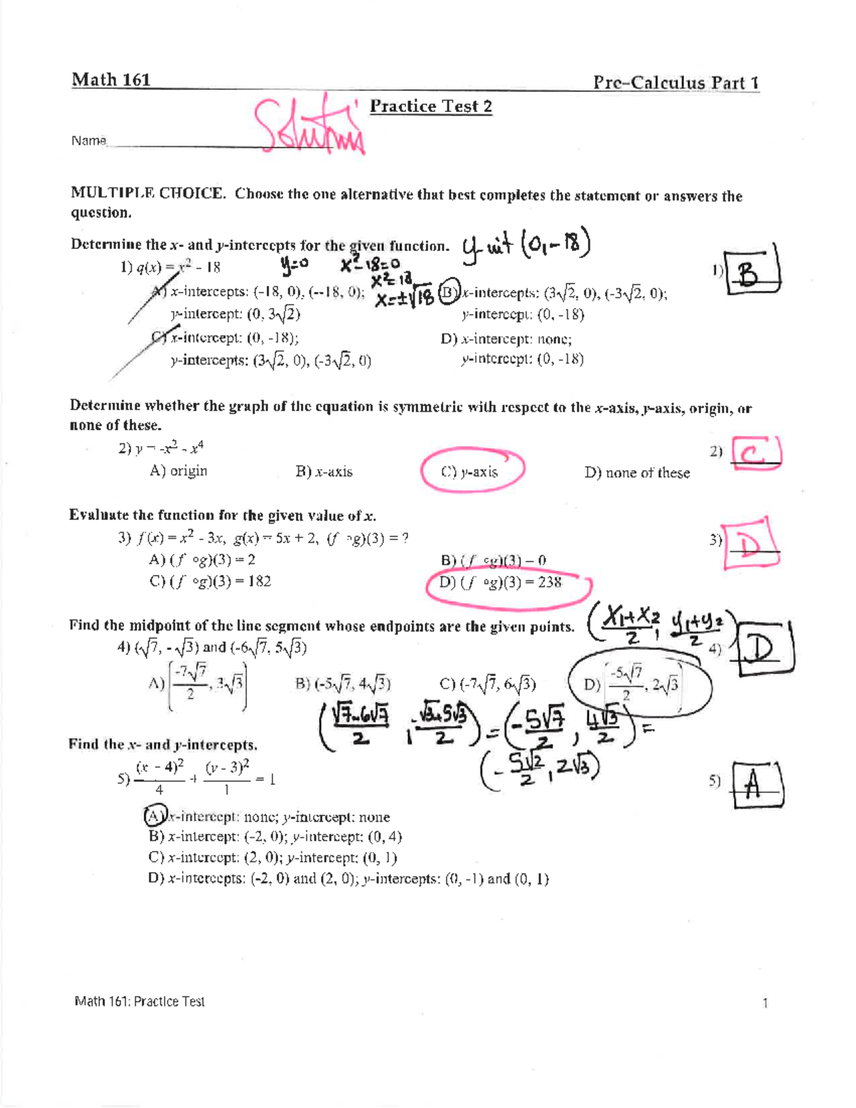Math 161: Comprehensive Midterm Review Study Notes - Studocu