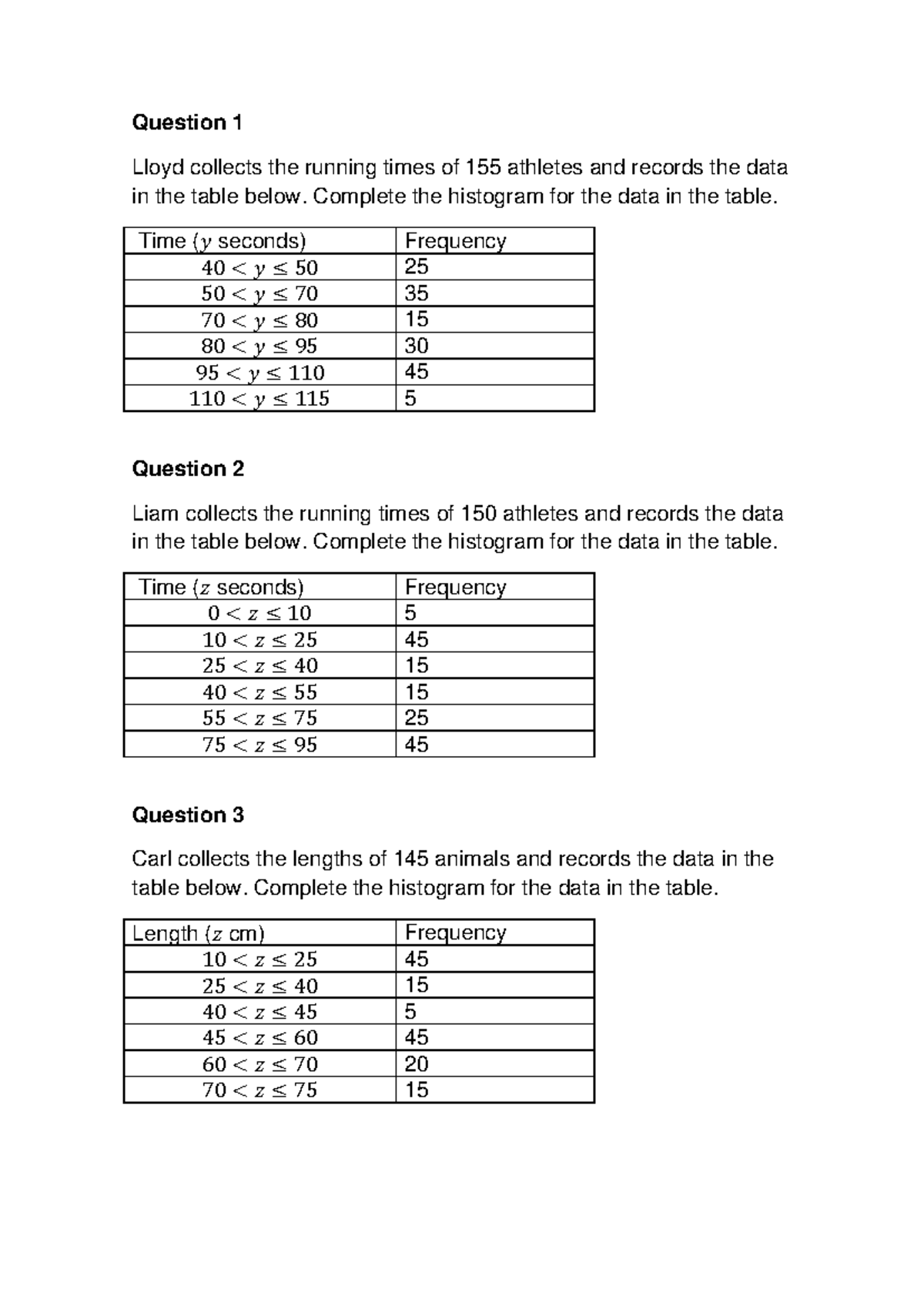 Lesson 6: Creating Histograms from Collected Data - Studocu