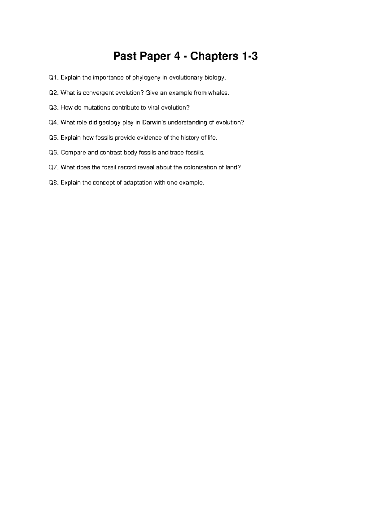 Past Paper 4 Ch1-3 - SOME PRACTICE QUESTIONS - Past Paper 4 - Chapters ...