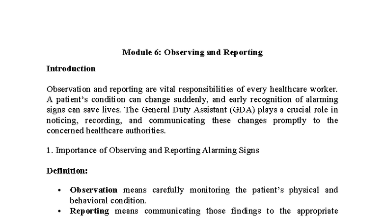 Module 6 - nice - Module 6: Observing and Reporting Introduction ...