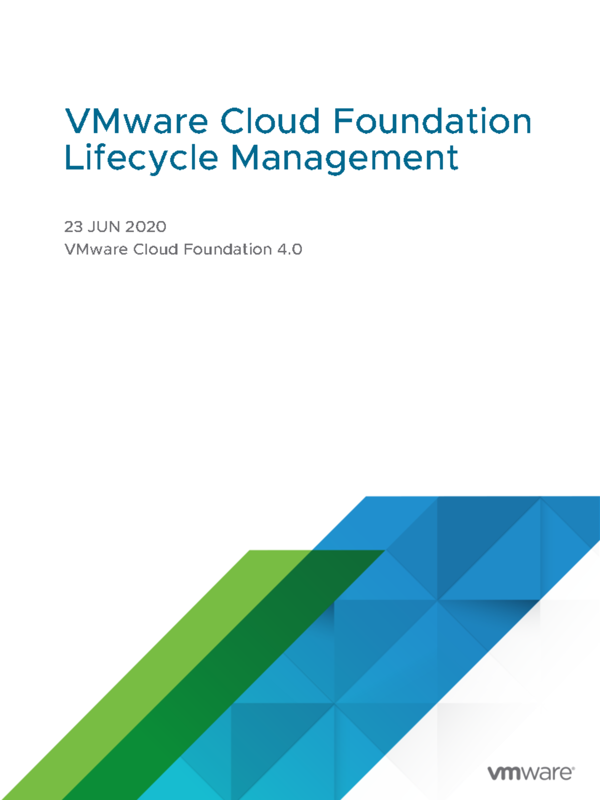 VMware Cloud Foundation LCM Guide - VCF 4.0 Lifecycle Management - Studocu