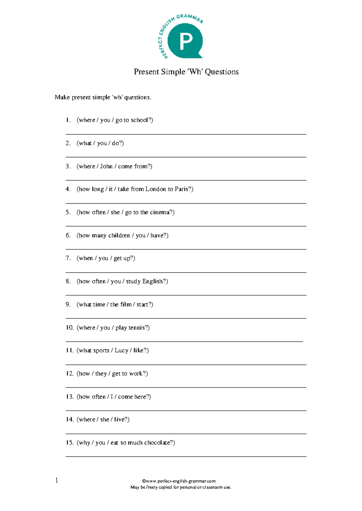 Present simple form wh-questions other-verbs - 1 ©perfect-english ...